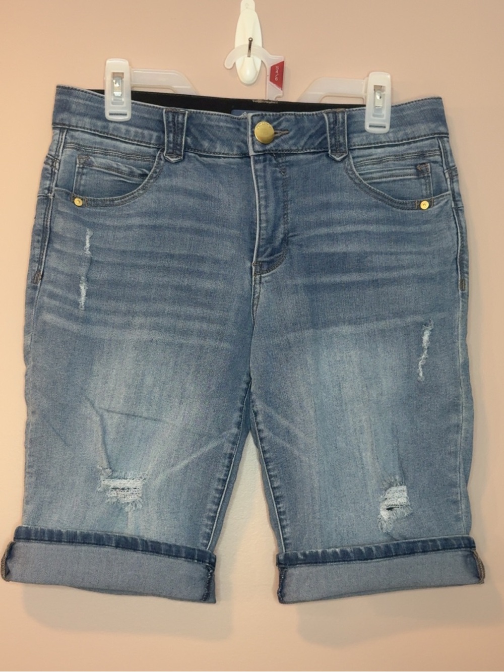 Democracy AbSolution Slimming Tummy Control Denim Bermuda Shorts - size 10